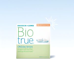 Biotrue ONEday for Astigmatism daily toric contact lenses with HyperGel Technology for moisture retention and peri-ballast stabilization